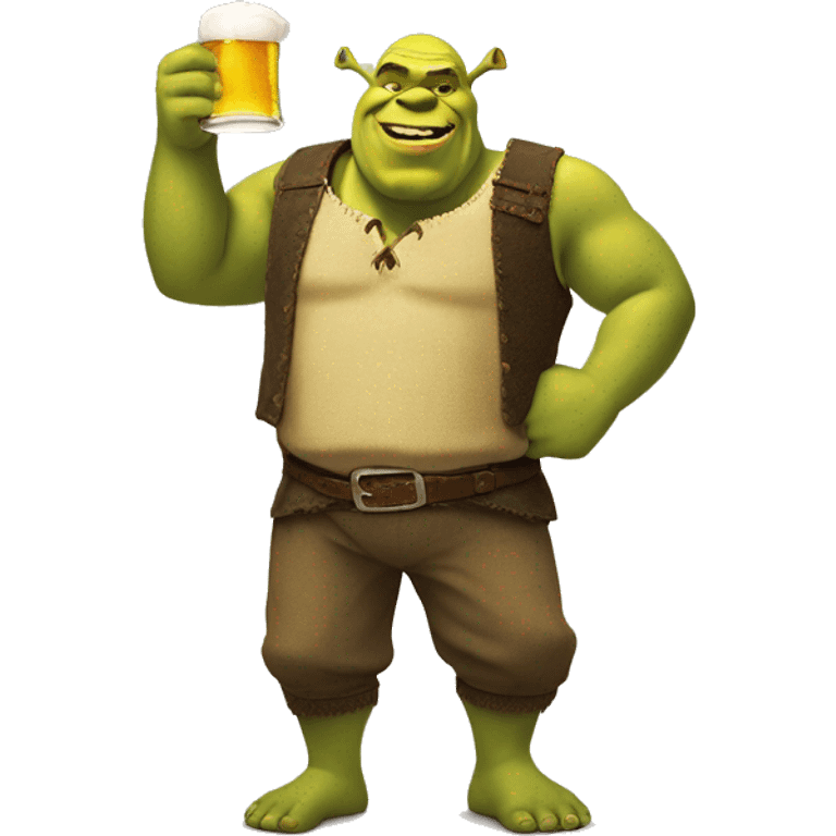 Shrek qui boit de la bière emoji