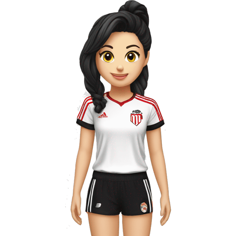 Mujer camiseta de river plate morocha pelo lasio dos mechones blacos  emoji