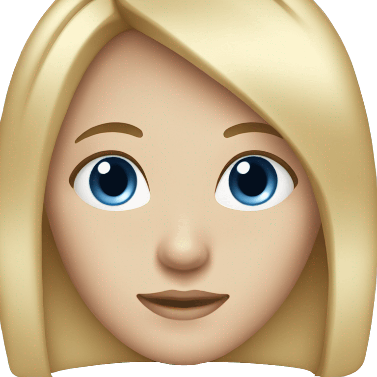 Blonde blue eyed girl with straight hair  emoji