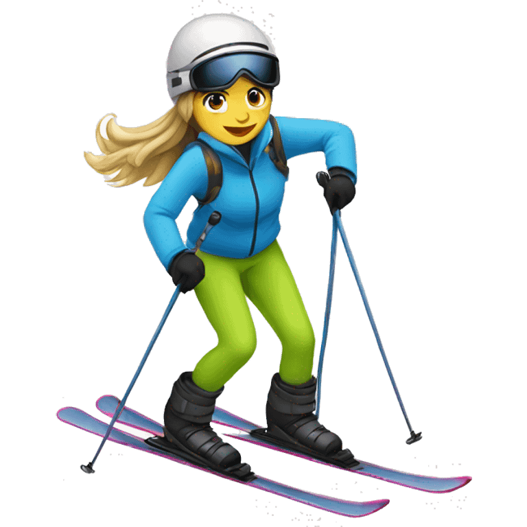 Girl skiing emoji