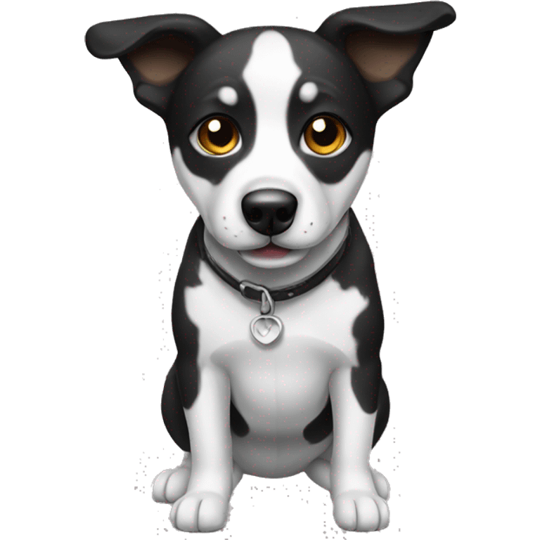 Border dog black and white emoji