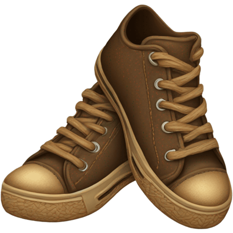 brown two sneakers realistic emoji