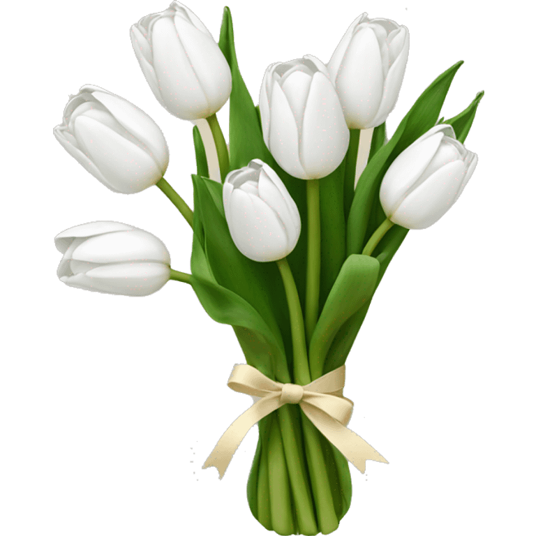 white tulip bouquet  emoji