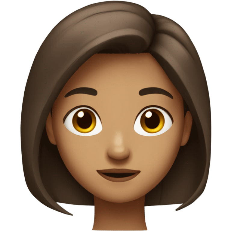 Strong brown hair girl emoji