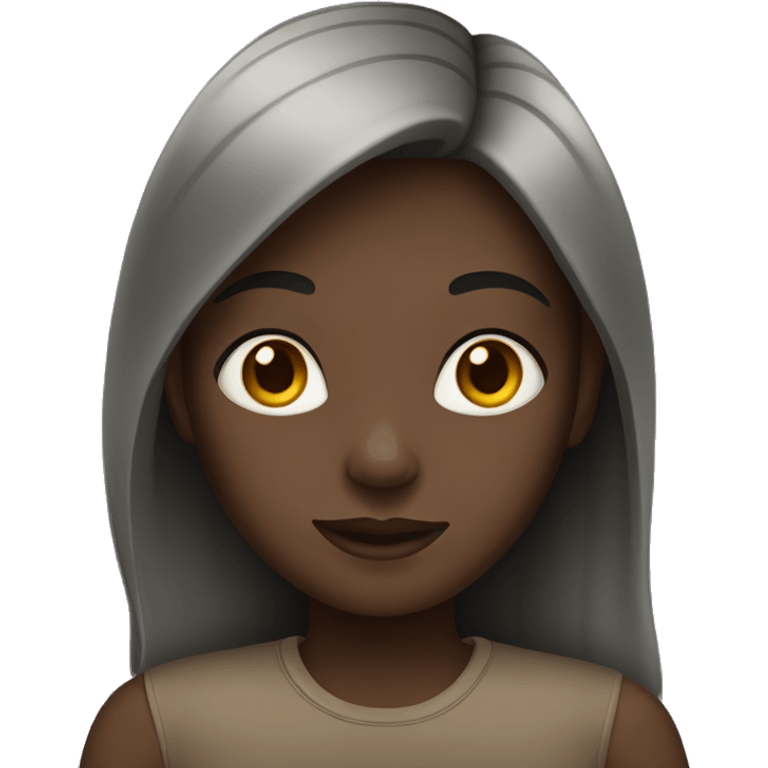 Girl with dark skin emoji