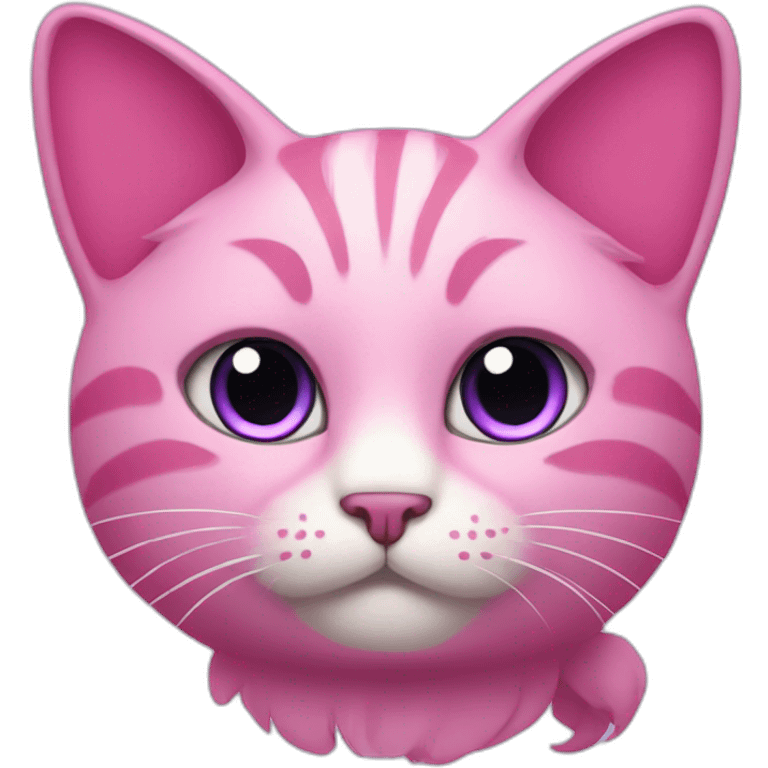 A pink cat with purple wings. emoji