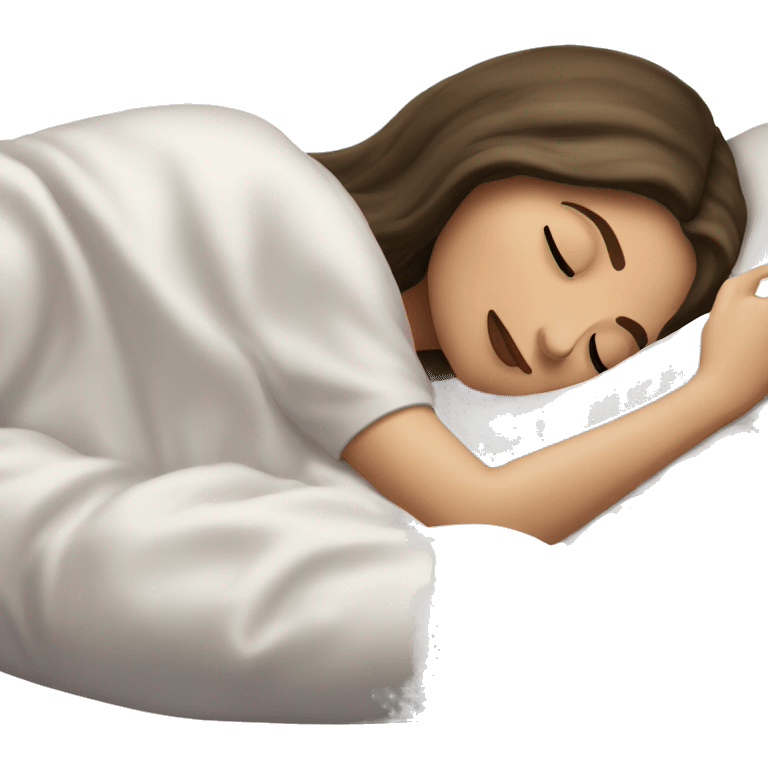 sleeping beauty brunette white girl with a silk pillow emoji