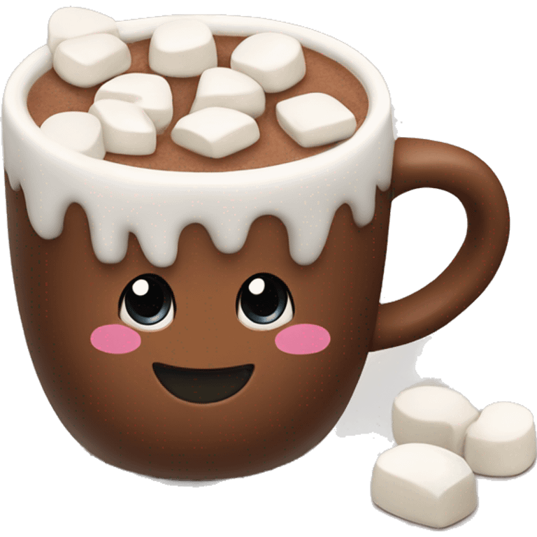 hot chocolate mug with marshmallows  emoji