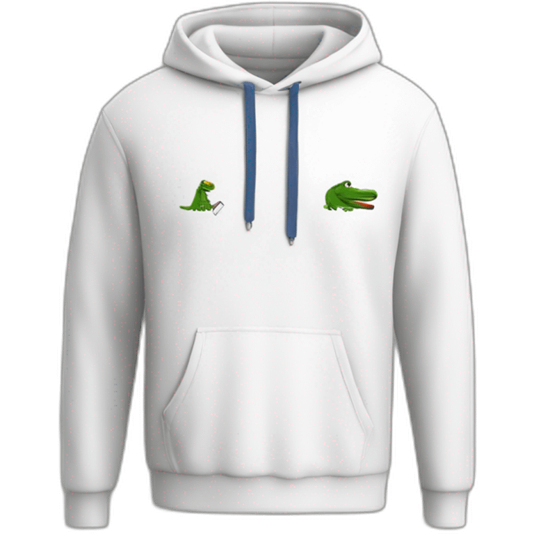 Lacoste tênis friends with white lacoste hoodie emoji