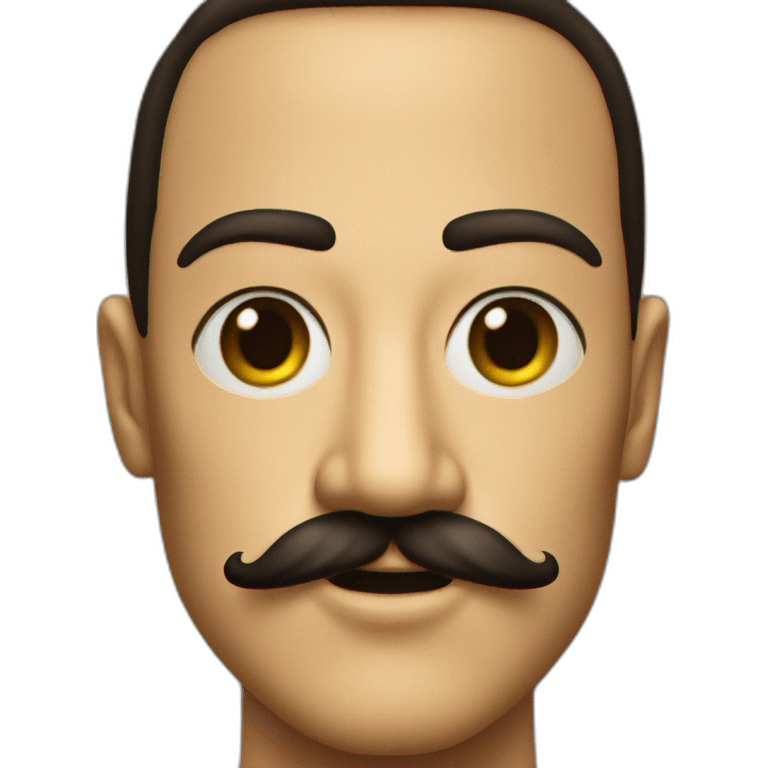 Men dali mustache tan skin face emoji