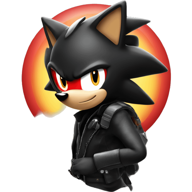 shadow the hedgehog with a gun and headphones emoji