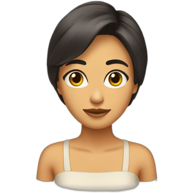 Chica Morena con coleta emoji