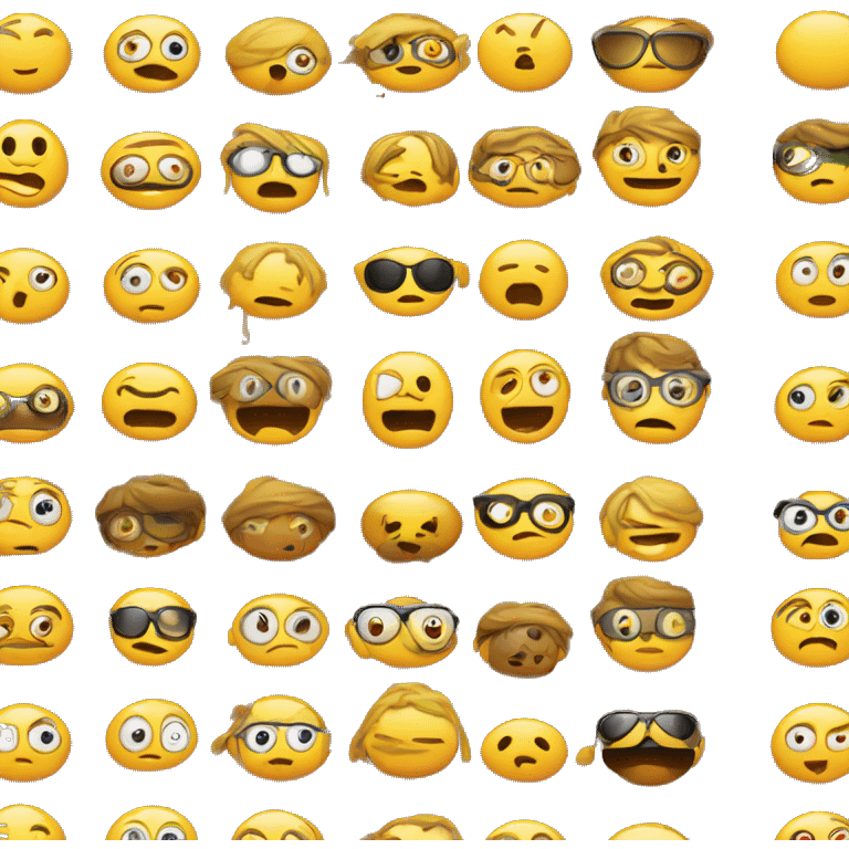 Emoji rotund cu ochelari si cioc emoji