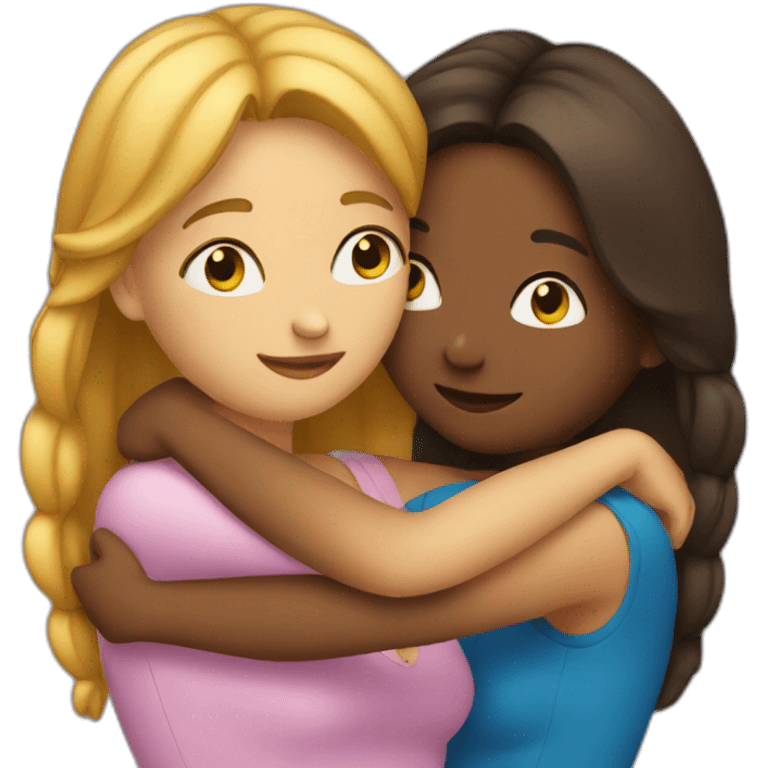 Two women hugging emoji