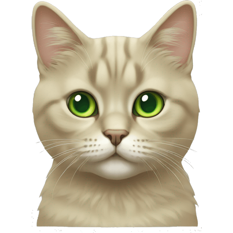 British cat gold shinshilla with green eyes  emoji