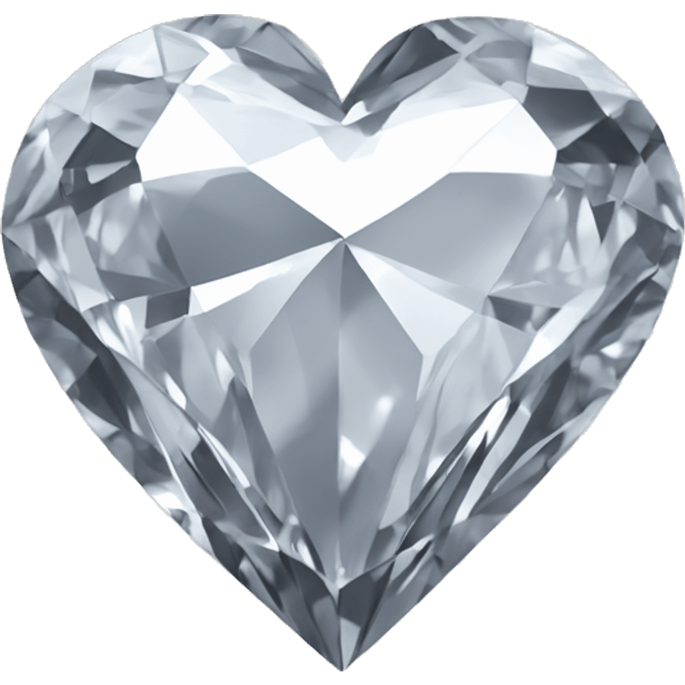 Heart shaped 56-carat silver diamond emoji