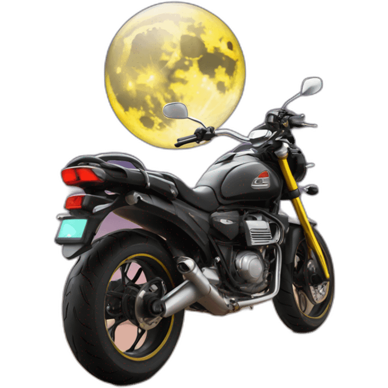 Motorrad auf dem mond emoji