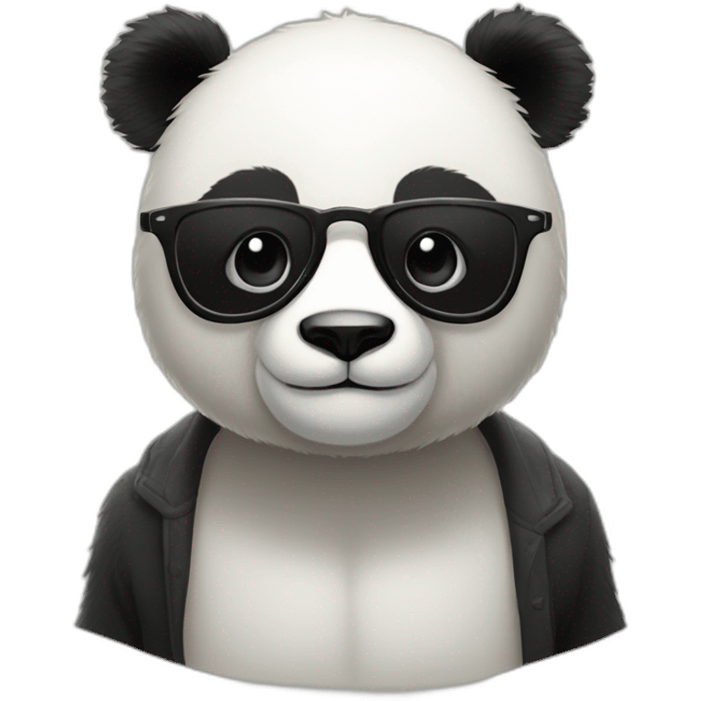 a nice panda bear with glasses and a tall and beard man emoji