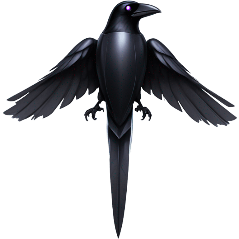 Raven riding a rocket emoji