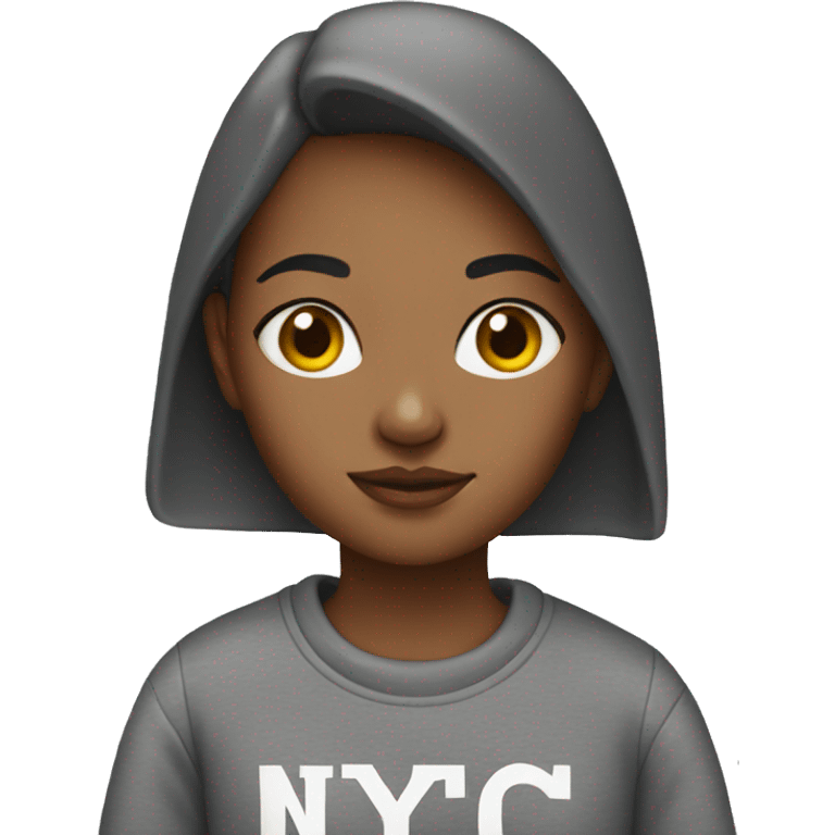 Girl wearing a nyc sweatshirt  emoji