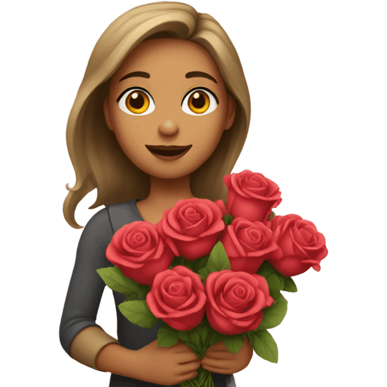 Girl with roses emoji