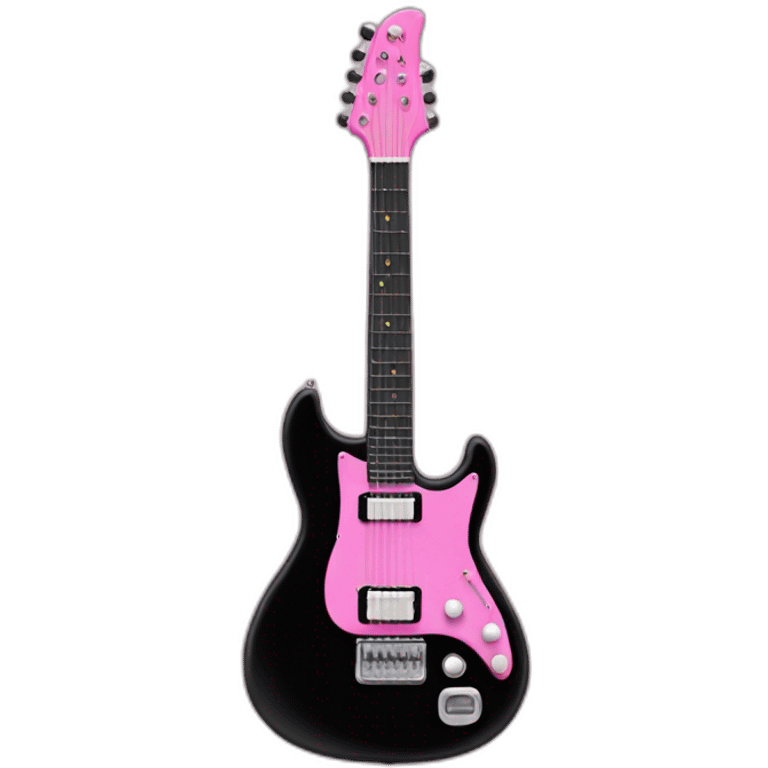 Black guitar with a thin coquette pink bow  emoji