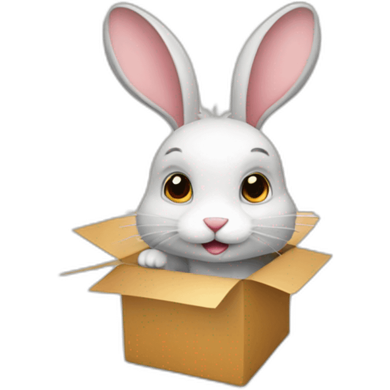 rabbit from gift box emoji