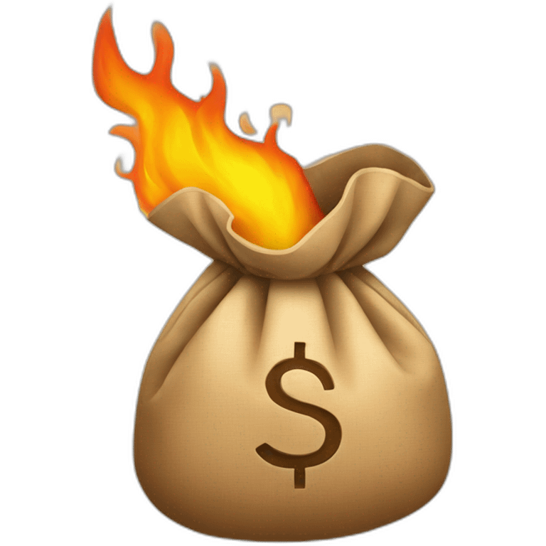 money bag on fire emoji