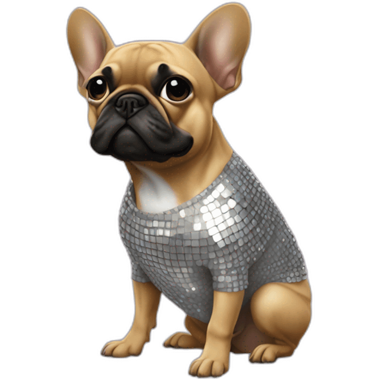 Frenchie in discoball emoji