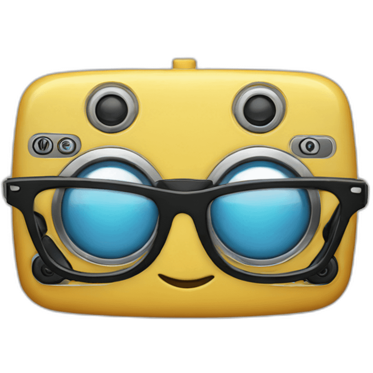 Remote control and eye glasses emoji