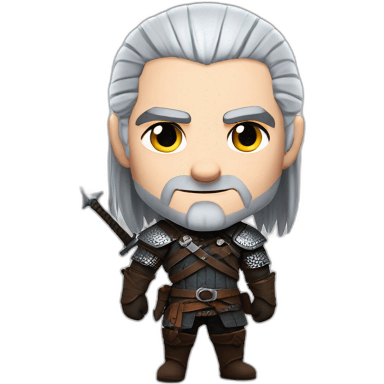 geralt the witcher as big head chibi emoji