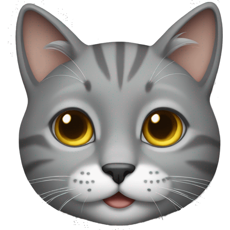 Grey cat with a white front emoji