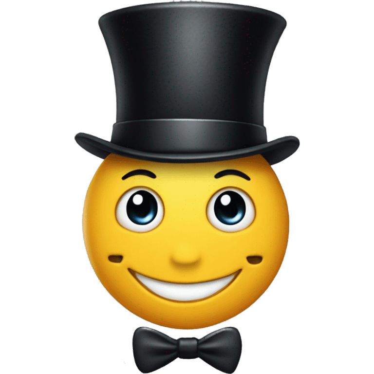 Smile face with top hat emoji