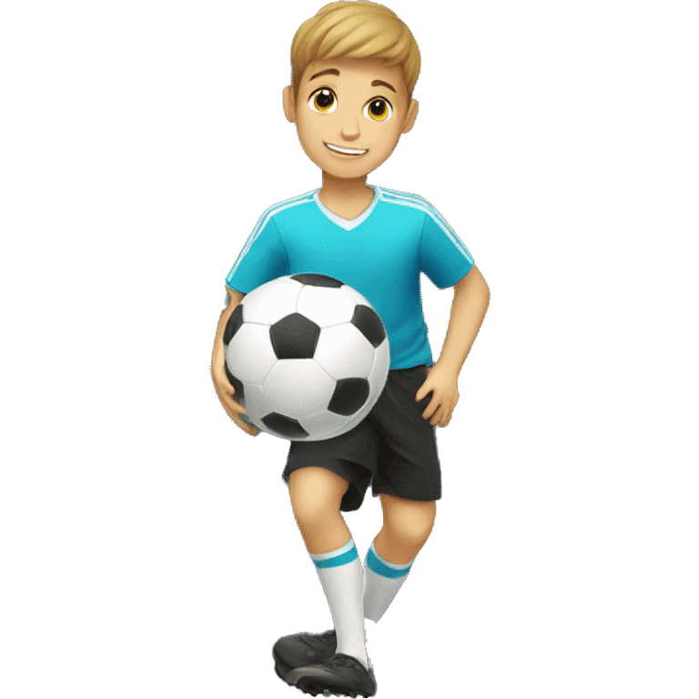 boy balancing a soccer ball emoji