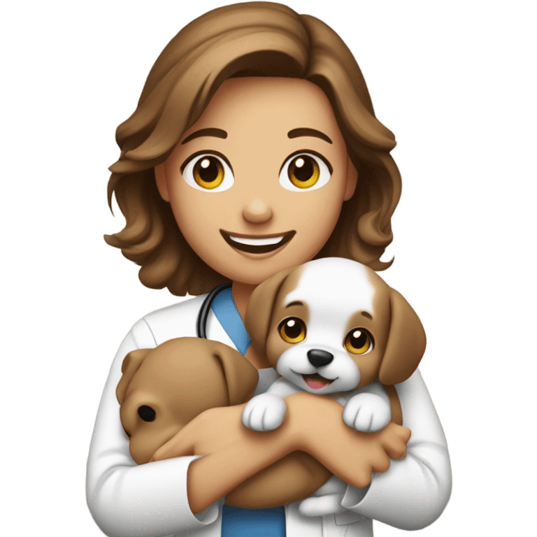 Vet nurse holding a puppy  emoji