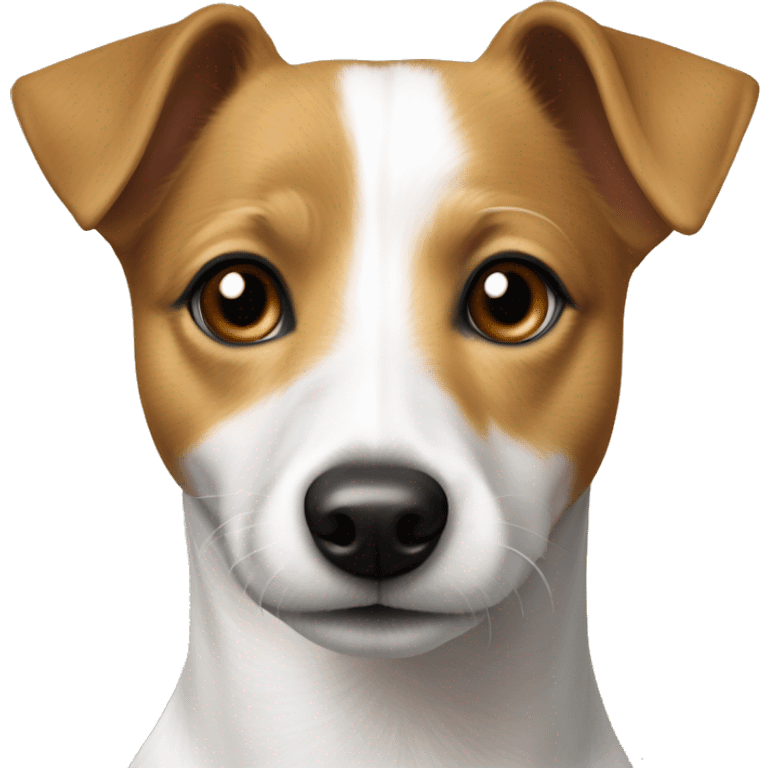 Tan and white jack Russel portrait with collar emoji