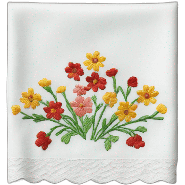 Napkin with flowers embroidered  emoji