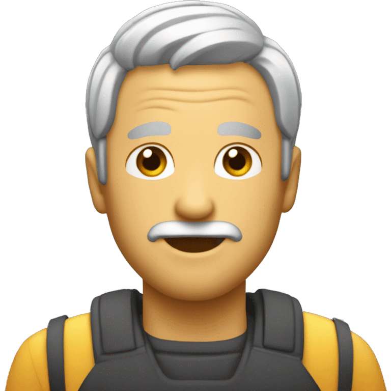 Persona con entradas en el pelo moreno de 50 años emoji