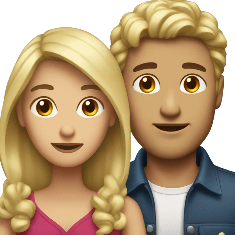 blonde woman with brunette man emoji