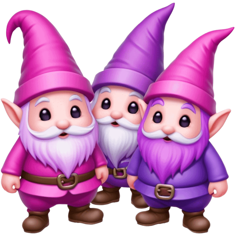 Pink and purple Gnome’s in love emoji