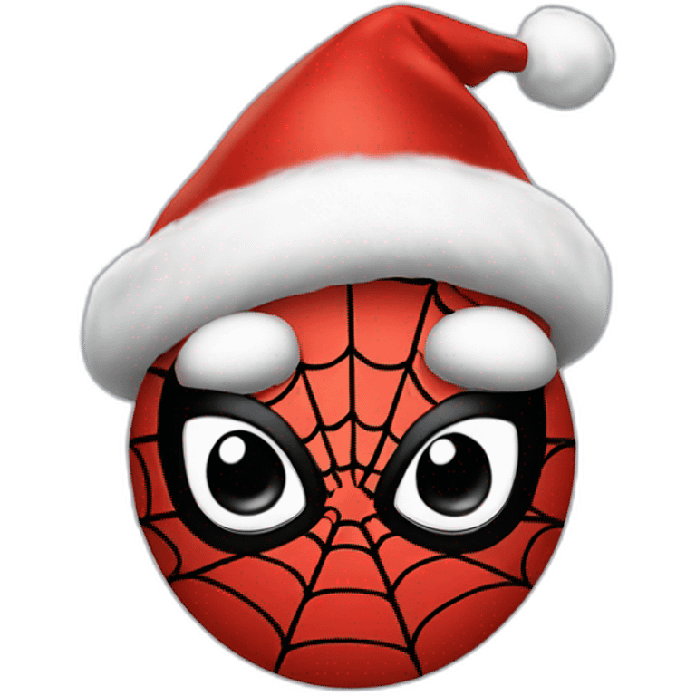 spiderman with cristmas hat emoji