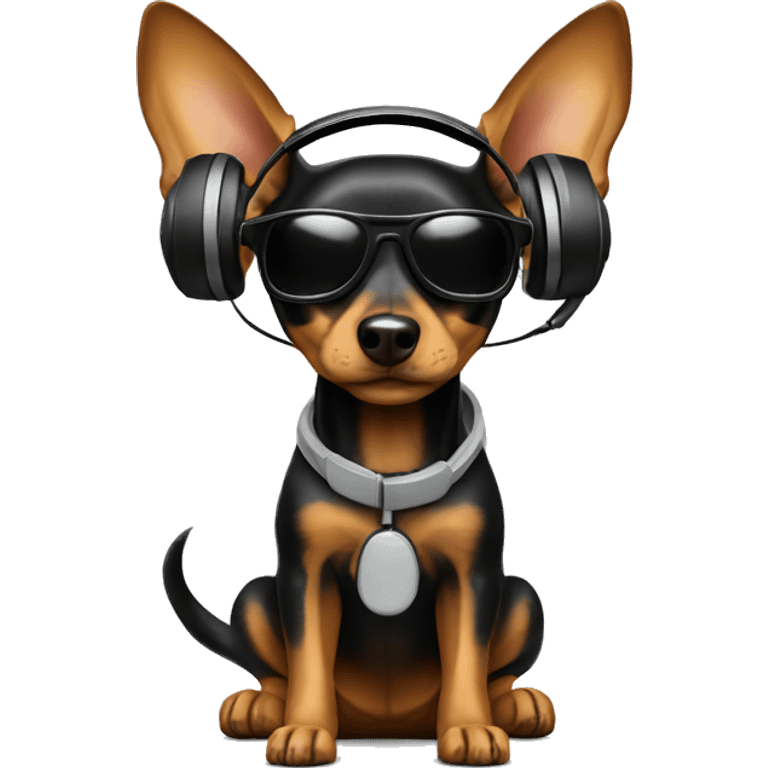 toy terrier in headphones emoji