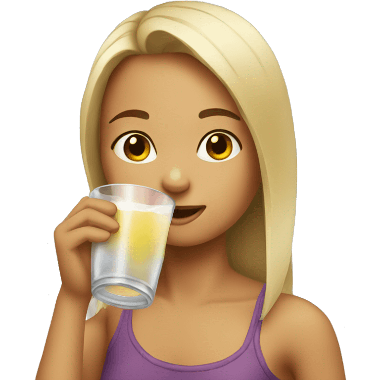 girl drinking emoji