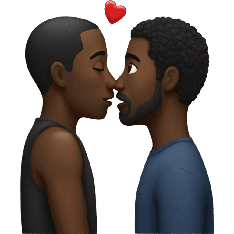 Black man kissing emoji