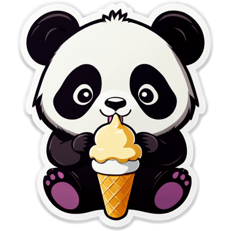 Panda eating ice cream emoji