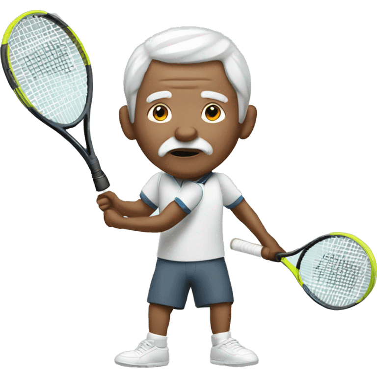 Old white person playing tennis emoji