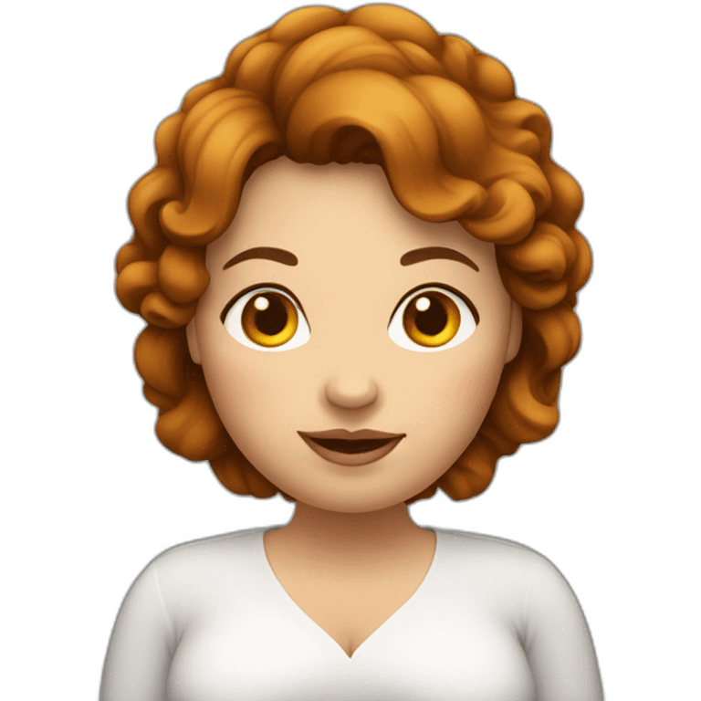 obese-woman-big-belly-cheveux-marron emoji