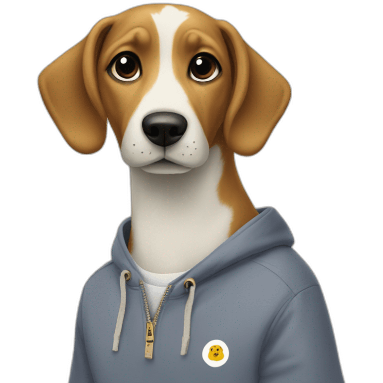 dog with t-shirt on with radley yeldar logo emoji