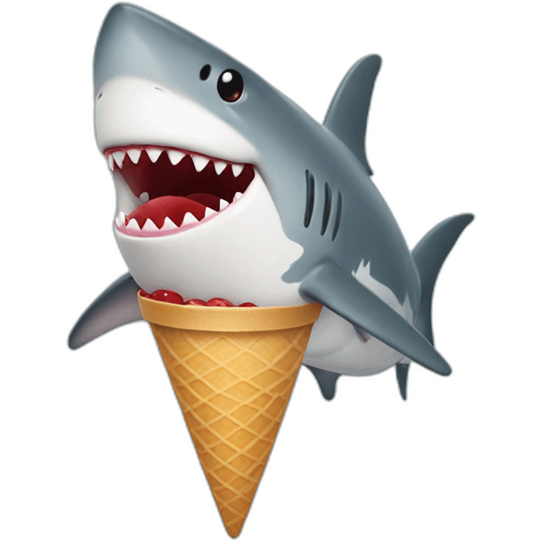 Shark with ice cream emoji