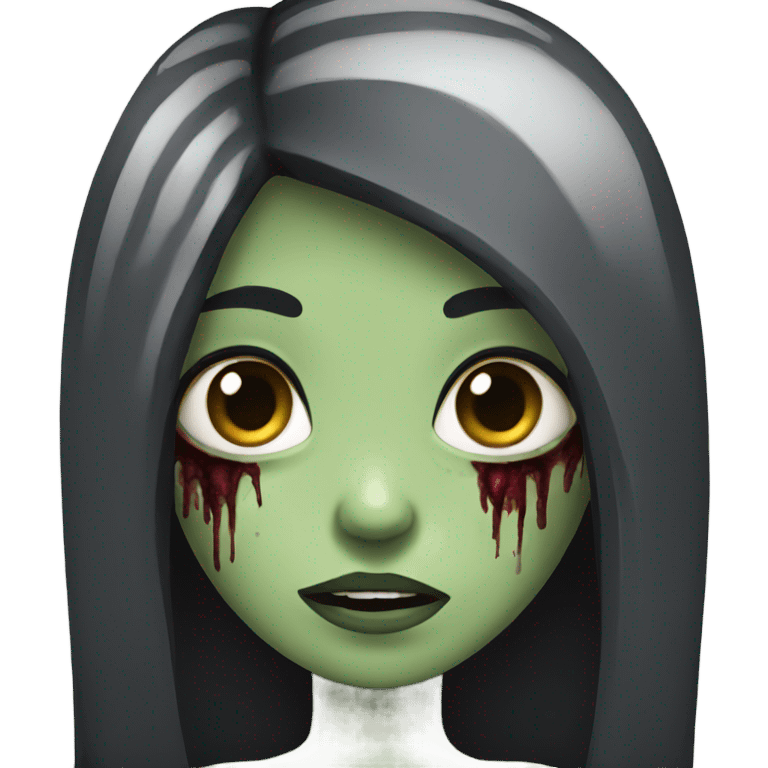 girl zombie with black long hair emoji